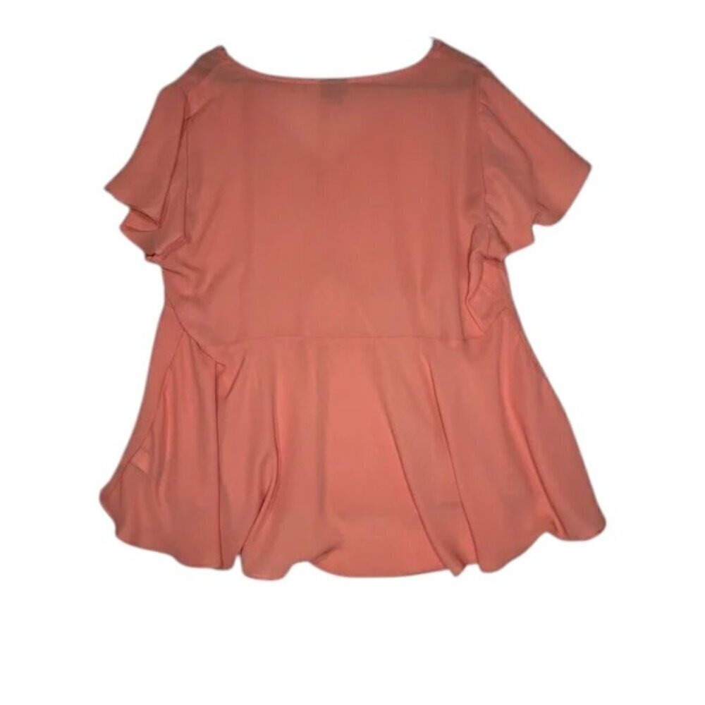 Torrid Pink Blouse Ruffle Sleeve Size 1 - Picture 2 of 3